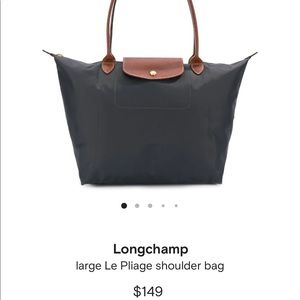Gray longchamp bag